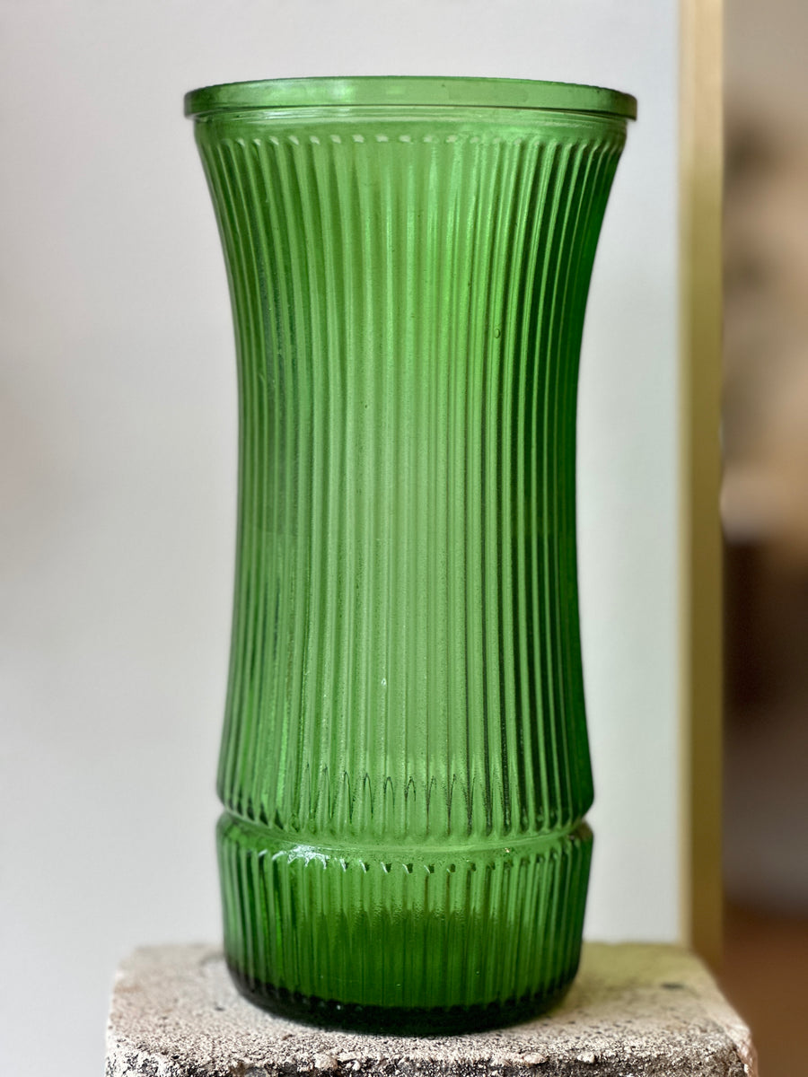 Vintage Ribbed Vase