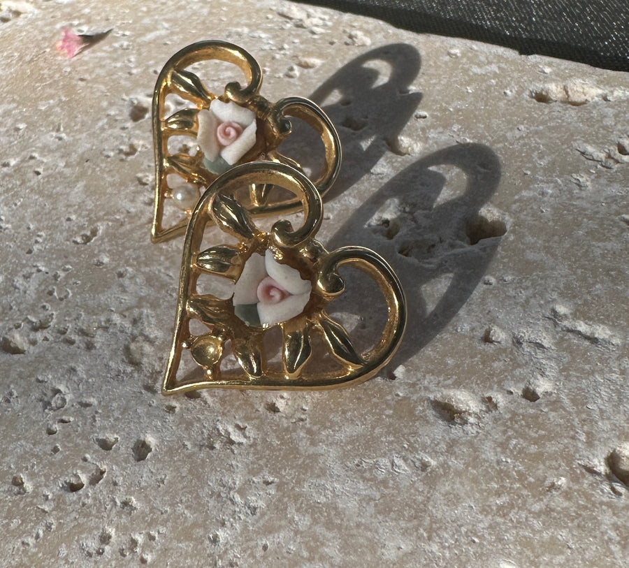 Vintage heart earrings