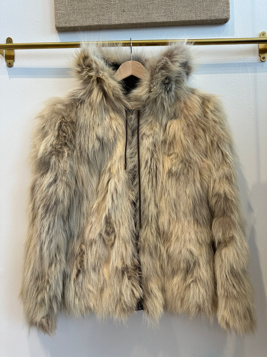 Vintage Hooded Fur Coat