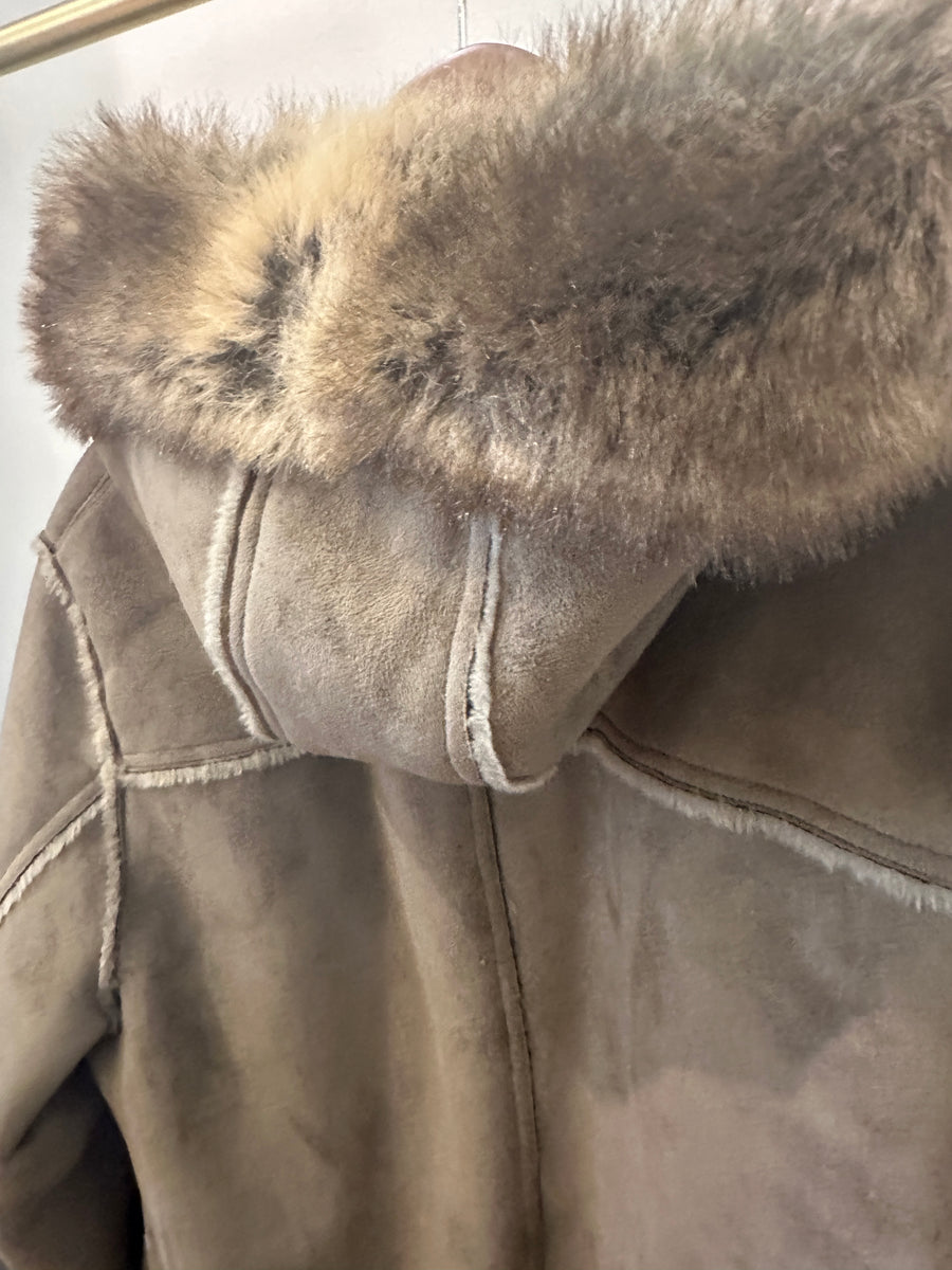 Vintage Suede and Faux Fur Coat