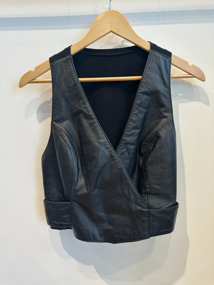 Vintage Leather Wrap Vest