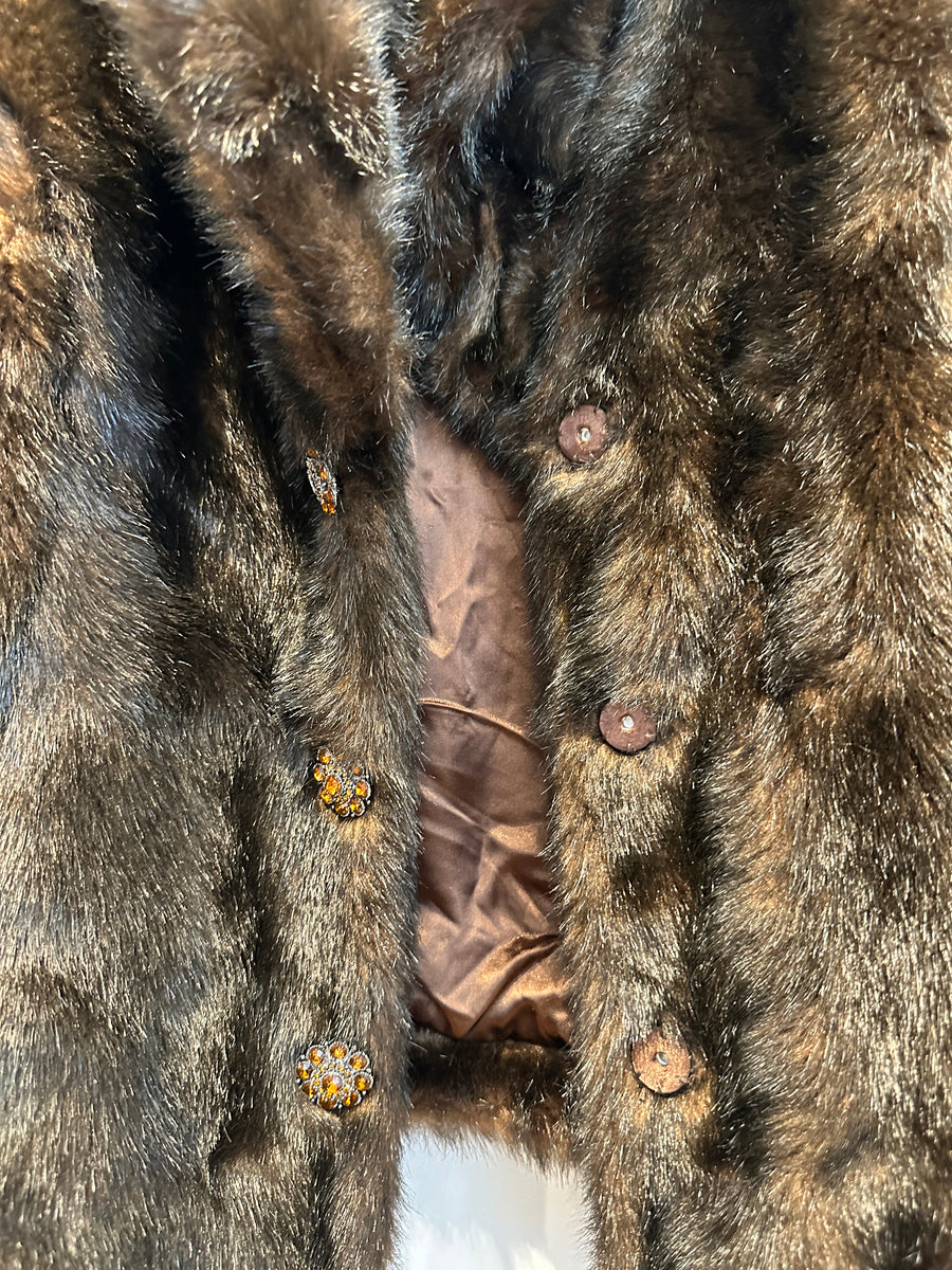 Vintage Harolds Faux Fur Coat