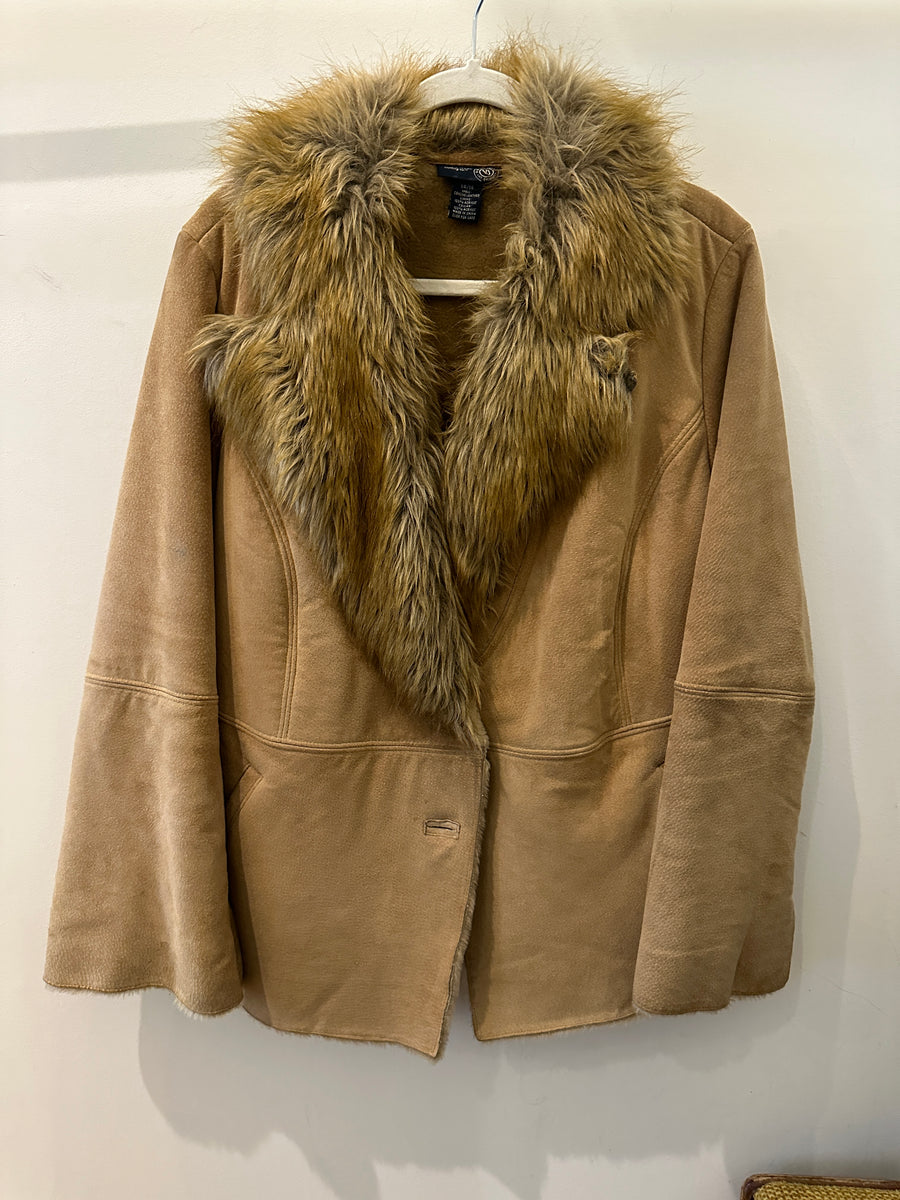 Vintage Leather and Faux Fur