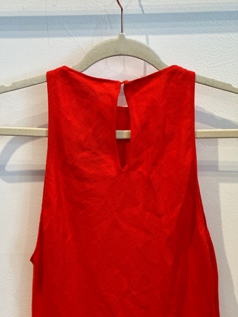 Massimo Dutti Red Linen Dress