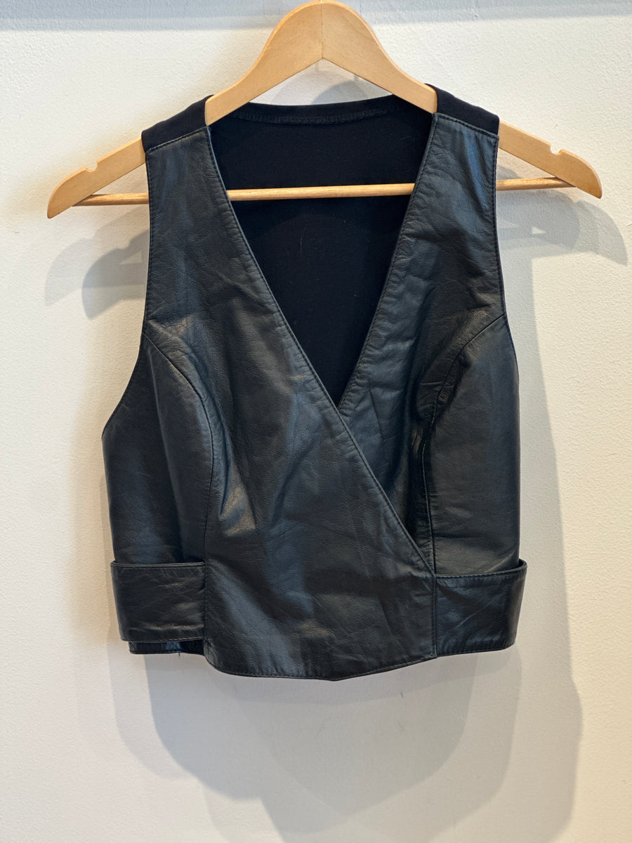 Vintage Leather Wrap Vest